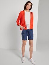 Shirt-Cardigan mit gerafften Ärmeln - Frauen - strong flame orange Shirt-Cardigan mit gerafften Ärmeln - Frauen - strong flame orange - 3 - TOM TAILOR
