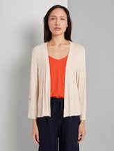 Shirt-Cardigan mit gerafften Ärmeln - Frauen - soft vanilla Shirt-Cardigan mit gerafften Ärmeln - Frauen - soft vanilla - 1 - TOM TAILOR