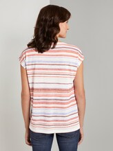 Bunt gestreiftes T-Shirt - Frauen - mauve painted stripe Bunt gestreiftes T-Shirt - Frauen - mauve painted stripe - 2 - TOM TAILOR