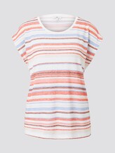 Bunt gestreiftes T-Shirt - Frauen - mauve painted stripe Bunt gestreiftes T-Shirt - Frauen - mauve painted stripe - 7 - TOM TAILOR