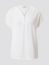 T-shirt met Henley hals in materiaalmix - Vrouwen - Whisper White T-shirt met Henley hals in materiaalmix - Vrouwen - Whisper White - 7 - TOM TAILOR