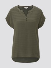 T-Shirt mit Henley-Ausschnitt im Materialmix - Frauen - Woodland Green T-Shirt mit Henley-Ausschnitt im Materialmix - Frauen - Woodland Green - 7 - TOM TAILOR