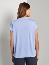 T-shirt met Henley hals in materiaalmix - Vrouwen - Parisienne Blue T-shirt met Henley hals in materiaalmix - Vrouwen - Parisienne Blue - 2 - TOM TAILOR