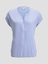 T-shirt met Henley hals in materiaalmix - Vrouwen - Parisienne Blue T-shirt met Henley hals in materiaalmix - Vrouwen - Parisienne Blue - 7 - TOM TAILOR