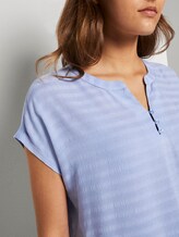 T-shirt met Henley hals in materiaalmix - Vrouwen - Parisienne Blue T-shirt met Henley hals in materiaalmix - Vrouwen - Parisienne Blue - 9 - TOM TAILOR