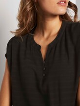 T-shirt met Henley hals in materiaalmix - Vrouwen - Deep Black T-shirt met Henley hals in materiaalmix - Vrouwen - Deep Black - 9 - TOM TAILOR