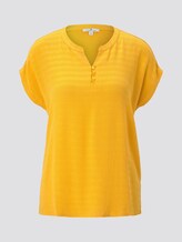 T-Shirt mit Henley-Ausschnitt im Materialmix - Frauen - deep golden yellow T-Shirt mit Henley-Ausschnitt im Materialmix - Frauen - deep golden yellow - 7 - TOM TAILOR