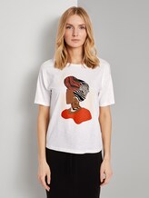 Lockeres T-Shirt mit Print - Frauen - Whisper White Lockeres T-Shirt mit Print - Frauen - Whisper White - 1 - TOM TAILOR