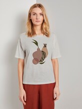 Lockeres T-Shirt mit Print - Frauen - Dove White Lockeres T-Shirt mit Print - Frauen - Dove White - 1 - TOM TAILOR