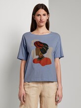 Lockeres T-Shirt mit Print - Frauen - Parisienne Blue Lockeres T-Shirt mit Print - Frauen - Parisienne Blue - 1 - TOM TAILOR