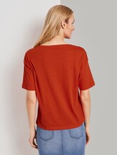Lockeres T-Shirt mit Print - Frauen - strong flame orange Lockeres T-Shirt mit Print - Frauen - strong flame orange - 2 - TOM TAILOR