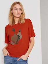 Lockeres T-Shirt mit Print - Frauen - strong flame orange Lockeres T-Shirt mit Print - Frauen - strong flame orange - 5 - TOM TAILOR