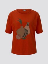 Lockeres T-Shirt mit Print - Frauen - strong flame orange Lockeres T-Shirt mit Print - Frauen - strong flame orange - 7 - TOM TAILOR