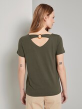 T-Shirt mit Ringdetail am Rücken - Frauen - Woodland Green T-Shirt mit Ringdetail am Rücken - Frauen - Woodland Green - 2 - TOM TAILOR
