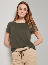 T-Shirt mit Ringdetail am Rücken - Frauen - Woodland Green T-Shirt mit Ringdetail am Rücken - Frauen - Woodland Green - 5 - TOM TAILOR