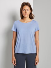 T-Shirt mit Ringdetail am Rücken - Frauen - Parisienne Blue T-Shirt mit Ringdetail am Rücken - Frauen - Parisienne Blue - 1 - TOM TAILOR