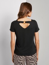 T-Shirt mit Ringdetail am Rücken - Frauen - Deep Black T-Shirt mit Ringdetail am Rücken - Frauen - Deep Black - 2 - TOM TAILOR