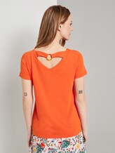 T-Shirt mit Ringdetail am Rücken - Frauen - strong flame orange T-Shirt mit Ringdetail am Rücken - Frauen - strong flame orange - 2 - TOM TAILOR