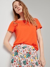T-Shirt mit Ringdetail am Rücken - Frauen - strong flame orange T-Shirt mit Ringdetail am Rücken - Frauen - strong flame orange - 5 - TOM TAILOR