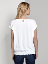 T-Shirt mit Smocking-Detail am Bund - Frauen - Whisper White T-Shirt mit Smocking-Detail am Bund - Frauen - Whisper White - 2 - TOM TAILOR