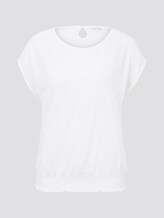 T-Shirt mit Smocking-Detail am Bund - Frauen - Whisper White T-Shirt mit Smocking-Detail am Bund - Frauen - Whisper White - 7 - TOM TAILOR