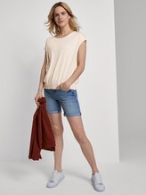 T-shirt with smocking details on the waistband - Women - soft vanilla T-shirt with smocking details on the waistband - Women - soft vanilla - 3 - TOM TAILOR