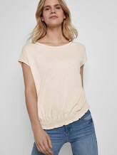 T-shirt with smocking details on the waistband - Women - soft vanilla T-shirt with smocking details on the waistband - Women - soft vanilla - 5 - TOM TAILOR