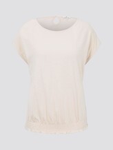 T-shirt with smocking details on the waistband - Women - soft vanilla T-shirt with smocking details on the waistband - Women - soft vanilla - 7 - TOM TAILOR