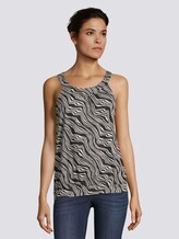 Gemustertes Top mit Neckholder-Kragen - Frauen - black wavy design Gemustertes Top mit Neckholder-Kragen - Frauen - black wavy design - 1 - TOM TAILOR