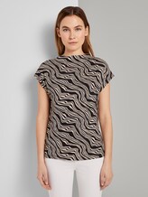 T-Shirt mit Stehkragen - Frauen - black wavy design T-Shirt mit Stehkragen - Frauen - black wavy design - 1 - TOM TAILOR