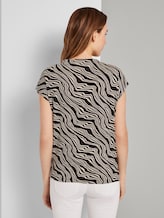 T-Shirt mit Stehkragen - Frauen - black wavy design T-Shirt mit Stehkragen - Frauen - black wavy design - 2 - TOM TAILOR