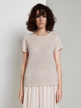 Gestreiftes T-Shirt - Frauen - vanilla offwhite stripes Gestreiftes T-Shirt - Frauen - vanilla offwhite stripes - 1 - TOM TAILOR