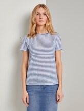 Gestreiftes T-Shirt - Frauen - blue offwhite stripes Gestreiftes T-Shirt - Frauen - blue offwhite stripes - 1 - TOM TAILOR