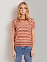 Gestreiftes T-Shirt - Frauen - orange offwhite stripes Gestreiftes T-Shirt - Frauen - orange offwhite stripes - 1 - TOM TAILOR