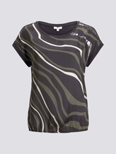 Gemustertes T-Shirt im Material-Mix - Frauen - Deep Black Gemustertes T-Shirt im Material-Mix - Frauen - Deep Black - 7 - TOM TAILOR