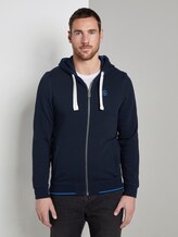 Sweat jacket with an embroidered logo - Men - Sky Captain Blue Sweat jacket with an embroidered logo - Men - Sky Captain Blue - 1 - TOM TAILOR