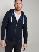 Sweat jacket with an embroidered logo - Men - Sky Captain Blue Sweat jacket with an embroidered logo - Men - Sky Captain Blue - 5 - TOM TAILOR