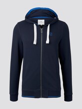 Sweat jacket with an embroidered logo - Men - Sky Captain Blue Sweat jacket with an embroidered logo - Men - Sky Captain Blue - 7 - TOM TAILOR