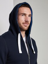 Sweat jacket with an embroidered logo - Men - Sky Captain Blue Sweat jacket with an embroidered logo - Men - Sky Captain Blue - 9 - TOM TAILOR