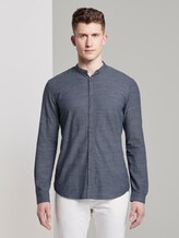 Gemustertes Hemd mit Turn-Ups und Mao-Kragen - Männer - navy country print Gemustertes Hemd mit Turn-Ups und Mao-Kragen - Männer - navy country print - 1 - TOM TAILOR Denim