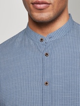 Gemustertes Hemd mit Turn-Ups und Mao-Kragen - Männer - blue small structure print Gemustertes Hemd mit Turn-Ups und Mao-Kragen - Männer - blue small structure print - 9 - TOM TAILOR Denim