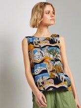 Top with a button tab on the back - Women - tropical safari print blue Top with a button tab on the back - Women - tropical safari print blue - 5 - TOM TAILOR Denim