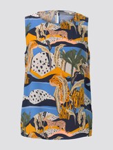 Top with a button tab on the back - Women - tropical safari print blue Top with a button tab on the back - Women - tropical safari print blue - 7 - TOM TAILOR Denim