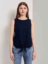 Top met knoopdetail - Vrouwen - Real Navy Blue Top met knoopdetail - Vrouwen - Real Navy Blue - 1 - TOM TAILOR Denim