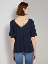 A-vorm viscose crêpe blouse - Vrouwen - Real Navy Blue A-vorm viscose crêpe blouse - Vrouwen - Real Navy Blue - 2 - TOM TAILOR Denim