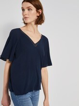 A-vorm viscose crêpe blouse - Vrouwen - Real Navy Blue A-vorm viscose crêpe blouse - Vrouwen - Real Navy Blue - 5 - TOM TAILOR Denim