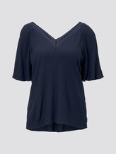 A-vorm viscose crêpe blouse - Vrouwen - Real Navy Blue A-vorm viscose crêpe blouse - Vrouwen - Real Navy Blue - 7 - TOM TAILOR Denim