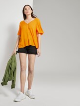 Bluse aus Viskose-Crêpe in A-Shape - Frauen - orange yellow Bluse aus Viskose-Crêpe in A-Shape - Frauen - orange yellow - 3 - TOM TAILOR Denim