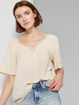 Bluse aus Viskose-Crêpe in A-Shape - Frauen - soft creme beige Bluse aus Viskose-Crêpe in A-Shape - Frauen - soft creme beige - 5 - TOM TAILOR Denim