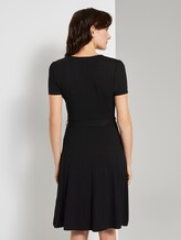 Jersey Midi Jurk in Wrap Look - Vrouwen - Deep Black Jersey Midi Jurk in Wrap Look - Vrouwen - Deep Black - 2 - TOM TAILOR